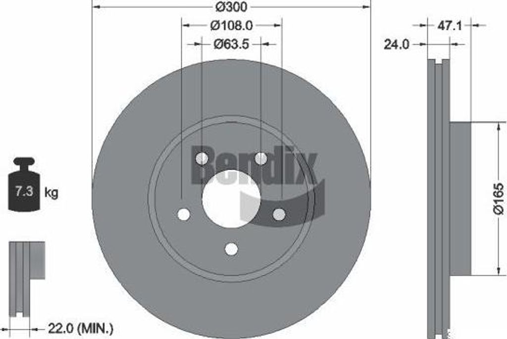 BENDIX Braking BDS1236HC Bremsscheibe OE 1321488 kompatibel mit Mondeo, X-Type