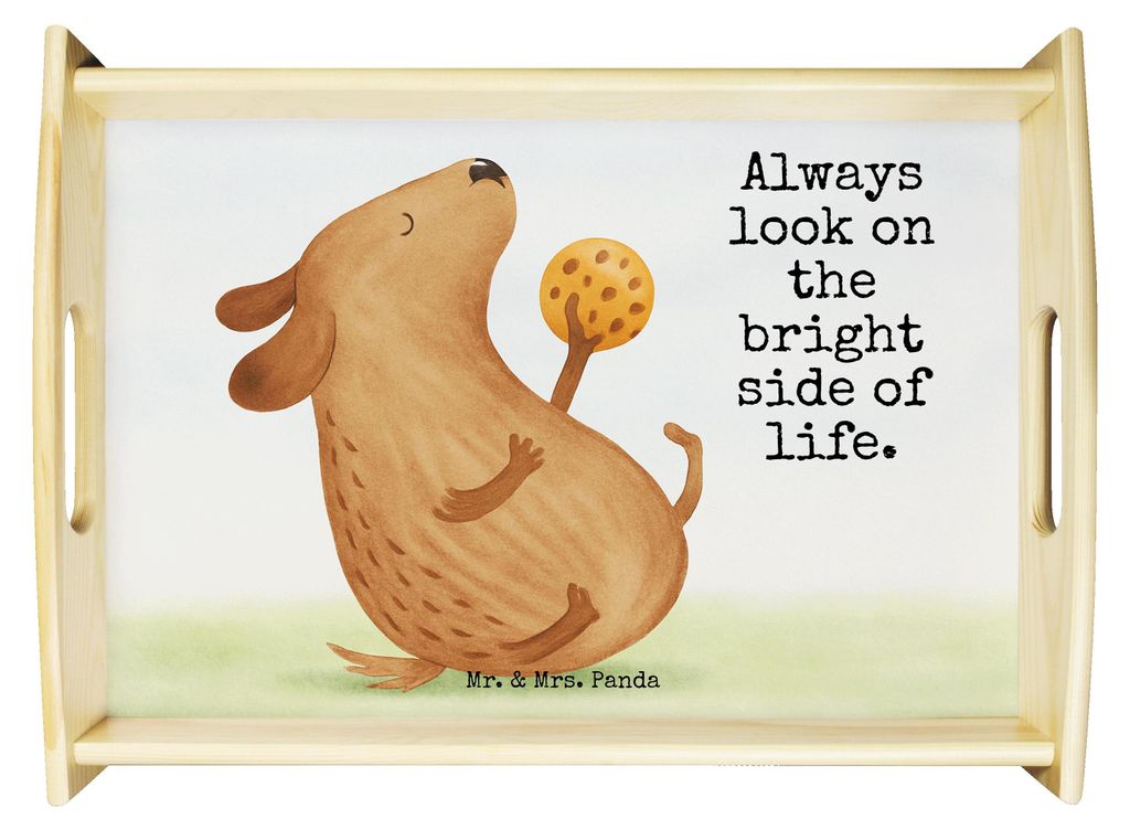 Mr. & Mrs. Panda Tablett Hund Keks Design - Weiß - Geschenk, teetablett, Holztablett, Hundekekse, Serviertablett, Hundeleckerli, Leckerli, Sprüch...