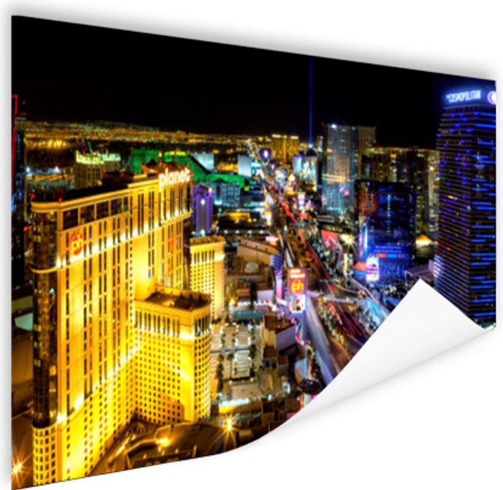 MuchoWow Poster Skyline - Las Vegas - Nacht 180x120 cm - Fotoplakat
