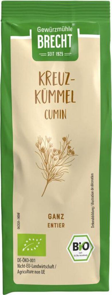 Brecht Gewürzmühle Kreuzkümmel (Cumin) ganz NFP 65g