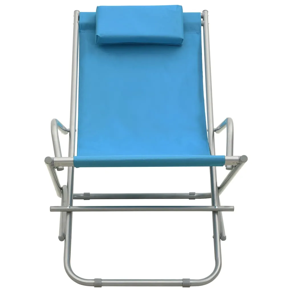 Sedie Dondolo Acciaio Blu da Esterno 2 Pezzi | Resistenti e Moderne - 2