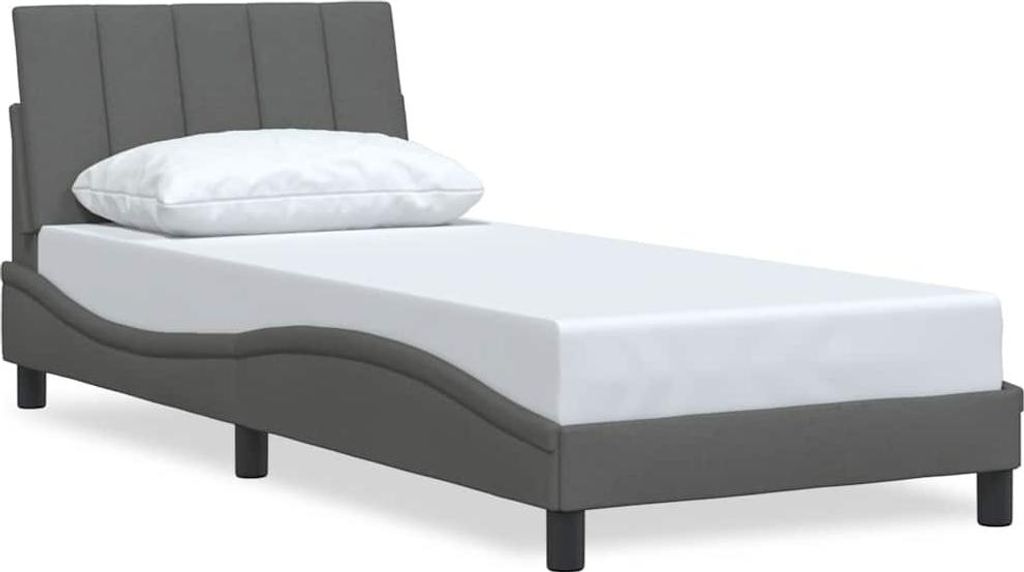 vidaXL Bettgestell ohne Matratze "Hanko" Dunkelgrau 80x200 cm Stoff