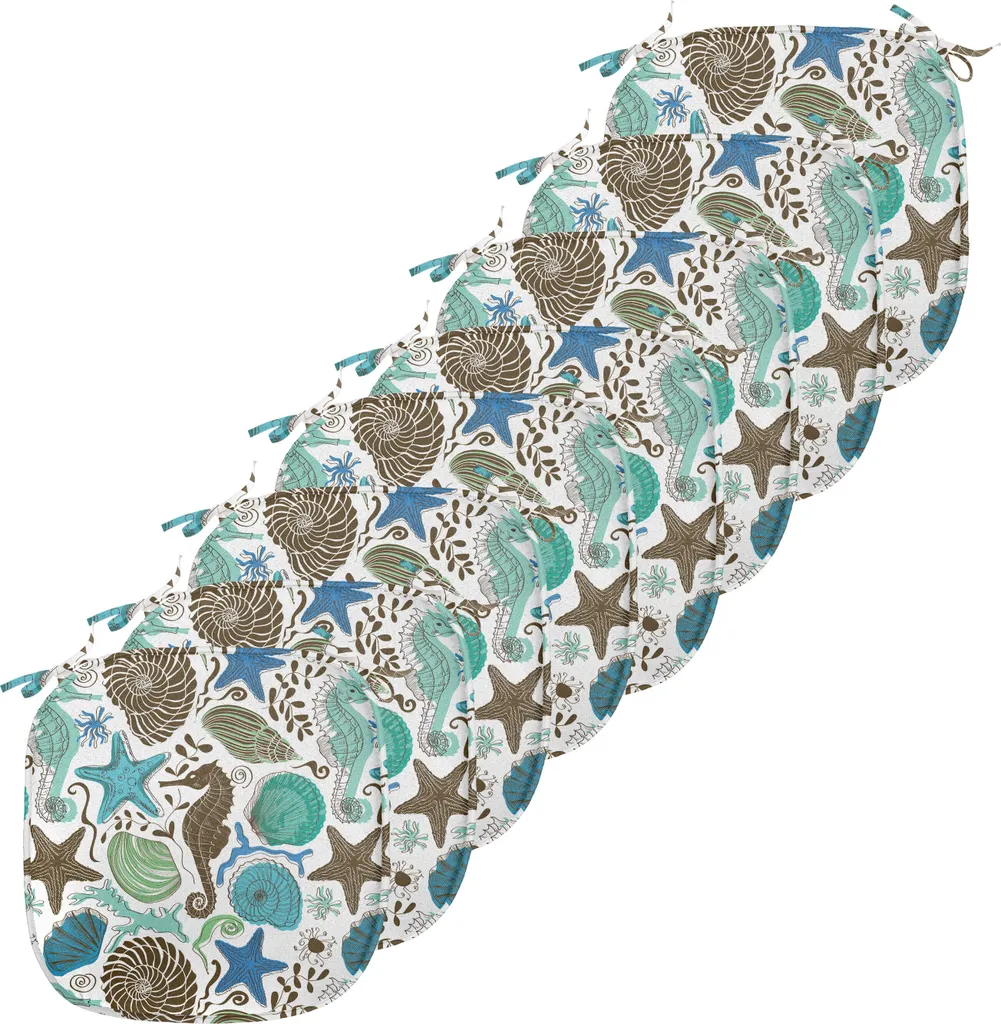Coussins Décoratifs de Table Lot de 8 pour Salle à Manger Motif Mer