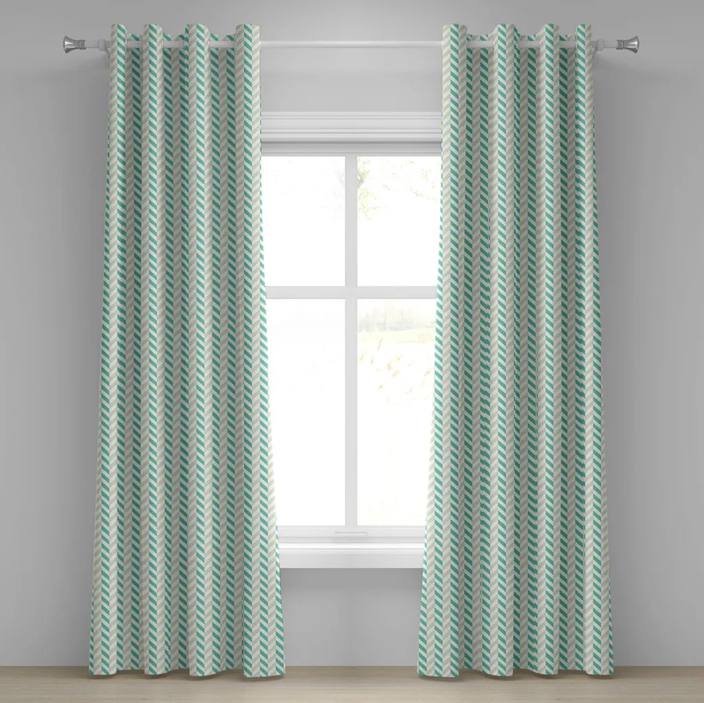 Rideau à œillets en tissu imprimé haut de gamme motif chevrons