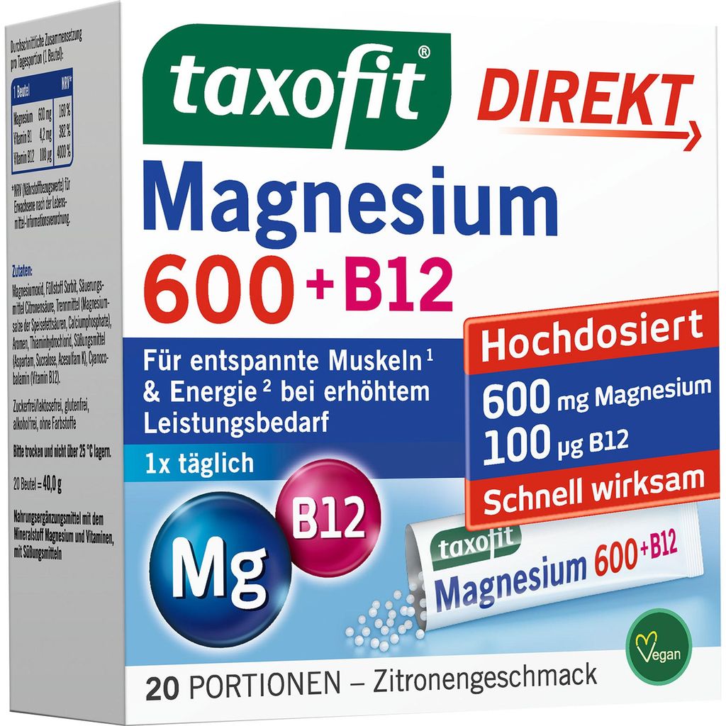 taxofit Magnesio 600+B12 DirektGra 20 pz Immagine del prodotto 