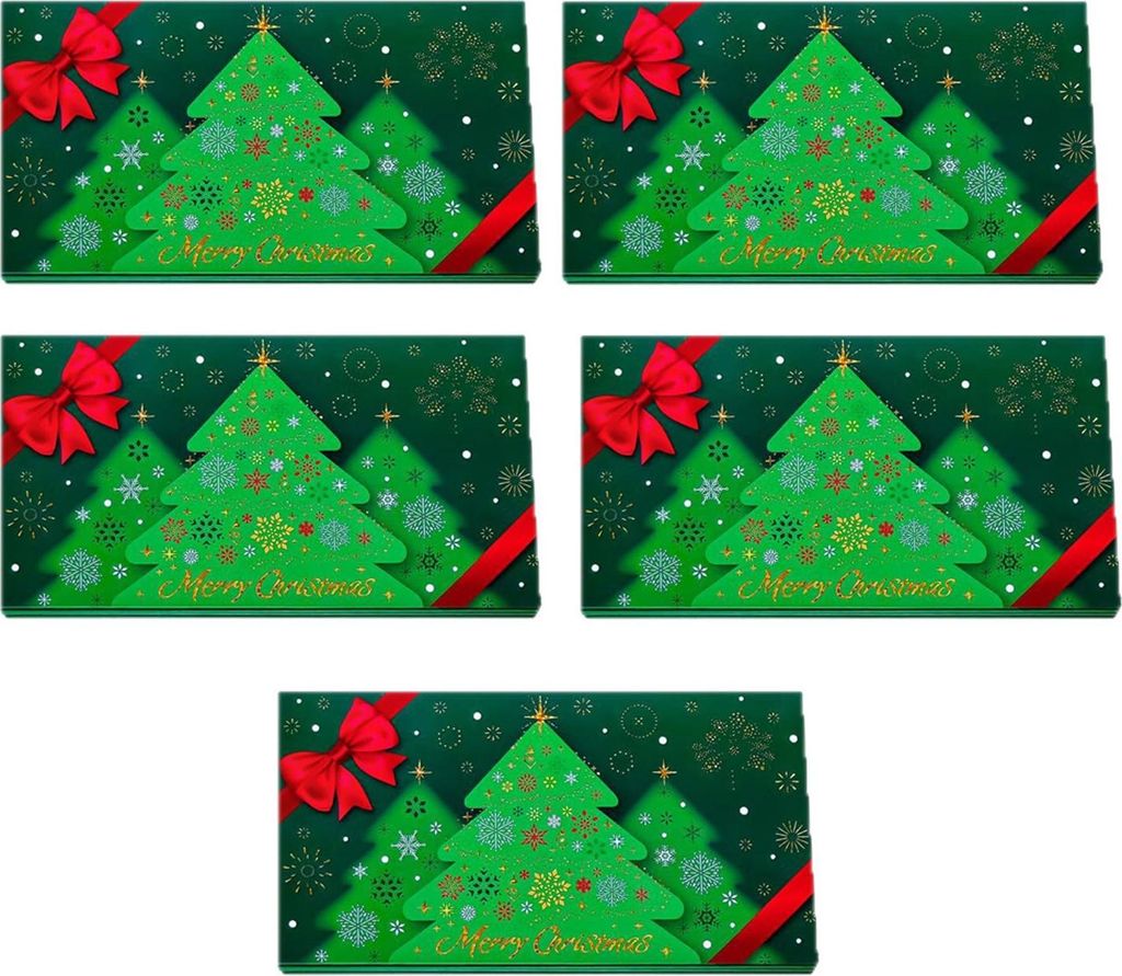 Weihnachtskarten mit Geldscheinfach, faltbare Geschenkumschläge mit Geldscheinfach, DIY-Weihnachtsgrußkarten zum Schenken und für die Partydekor...