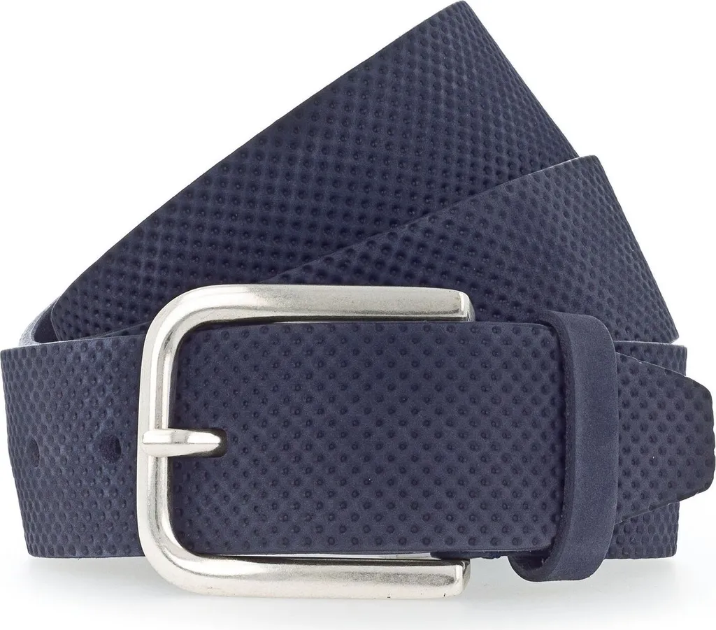 Vanzetti Cintura Navy 40mm | Pelle Blu Scuro W100 per Look Denim - 1