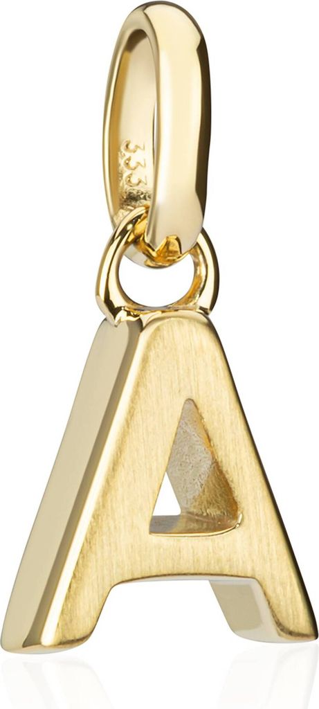Kettenanhänger kleiner Buchstabe A 333 Gelb Gold 9mm Matt Alphabet für Halskette