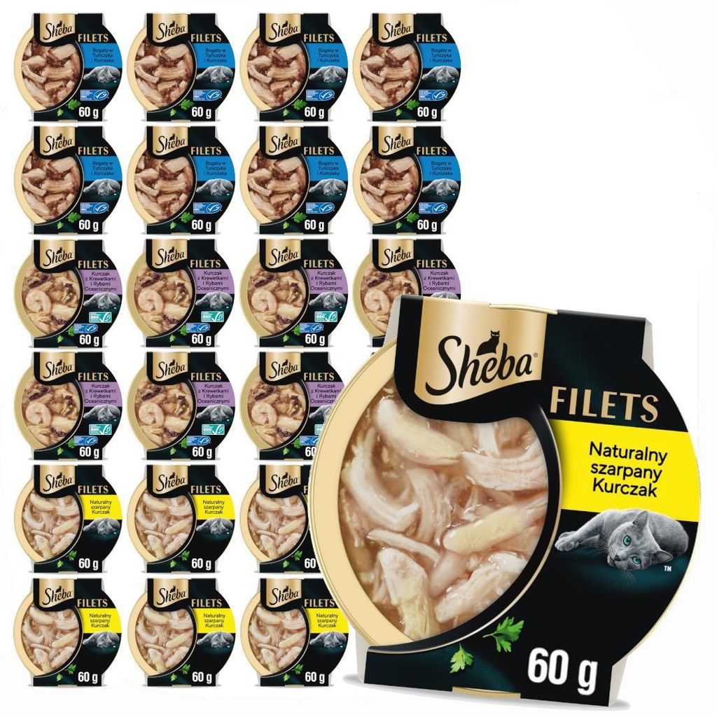 Sheba Filets 24x60g Mokra Karma Dla Kota Mix Smaków w Sosie Zdjęcie produktu 