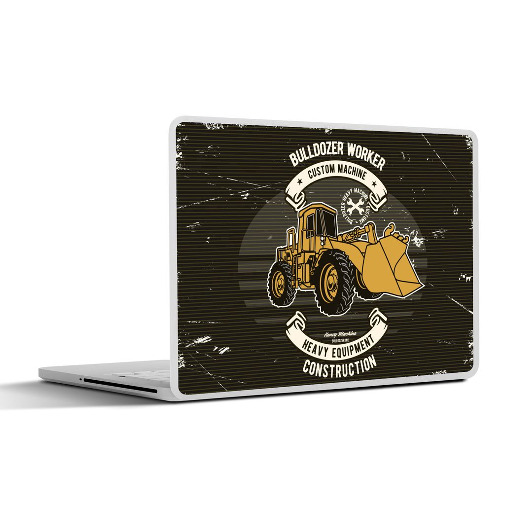 MuchoWow Laptop Aufkleber Sticker Cover Bulldozer - Vintage - Angebot 30x22 cm - Laptop-Sticker