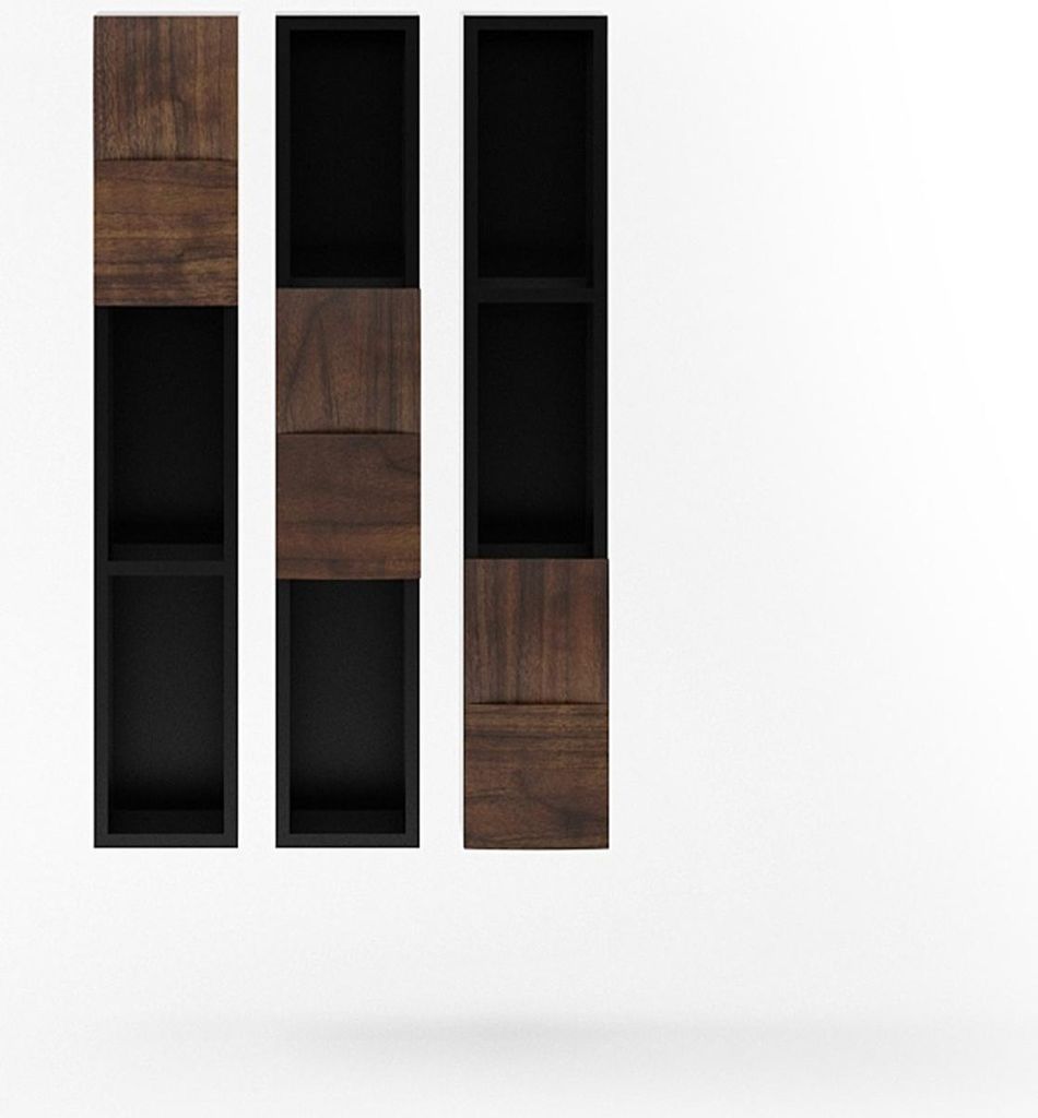Elegantes braunes Holz Bücherregal im zeitlosen Design