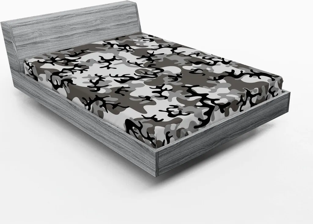 ABAKUHAUS Camo Lenzuolo con Angoli, Camo Texture Autunno a Tema, Comodo