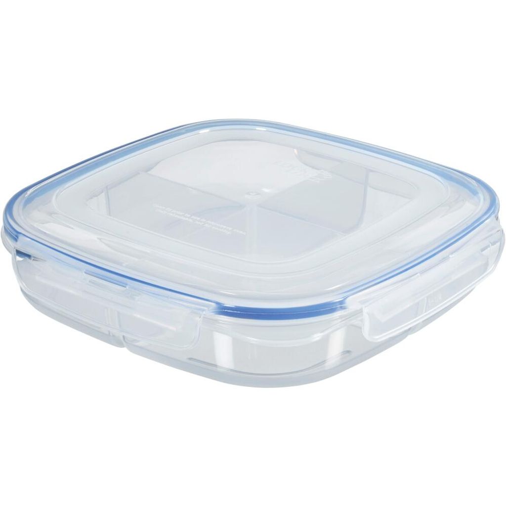 LocknLock TO GO Snackbox mit Fächern 1,35 L 4 separate Fächer Meal Prep Box für Obst und Gemüse