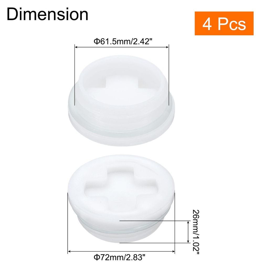 4 Stš¹ck Bung-Kappe, 2'' Kunststoff-Bung-Loch-Kappen, Grobgewinde-Drum-Bung-Loch-Kappe fš¹r 55 Gallonen Kunststofff?sser, Kraftstofftank, Haush...