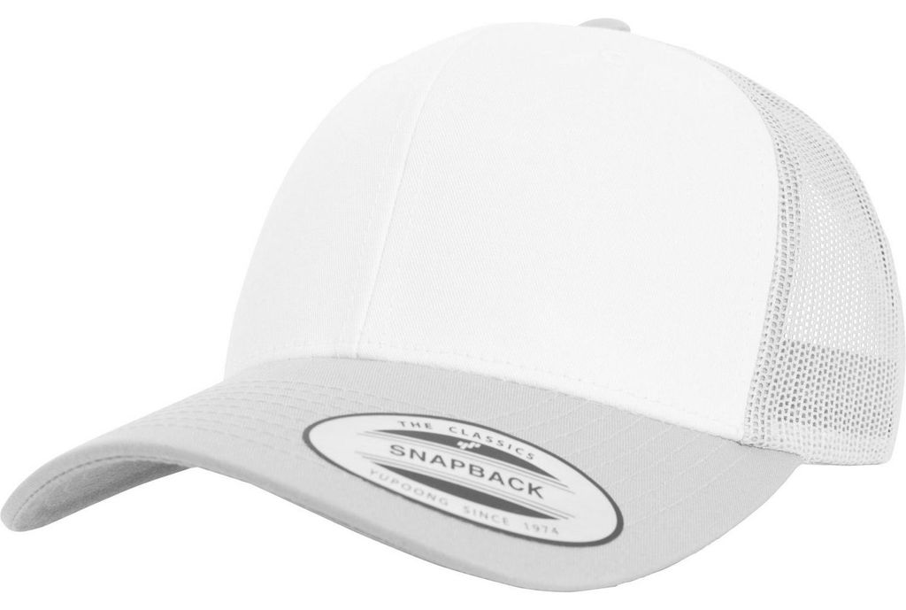 Yupoong - "The Classic Retro" Trucker Cap FK1874 (Einheitsgröße) (Weiß/Silber)