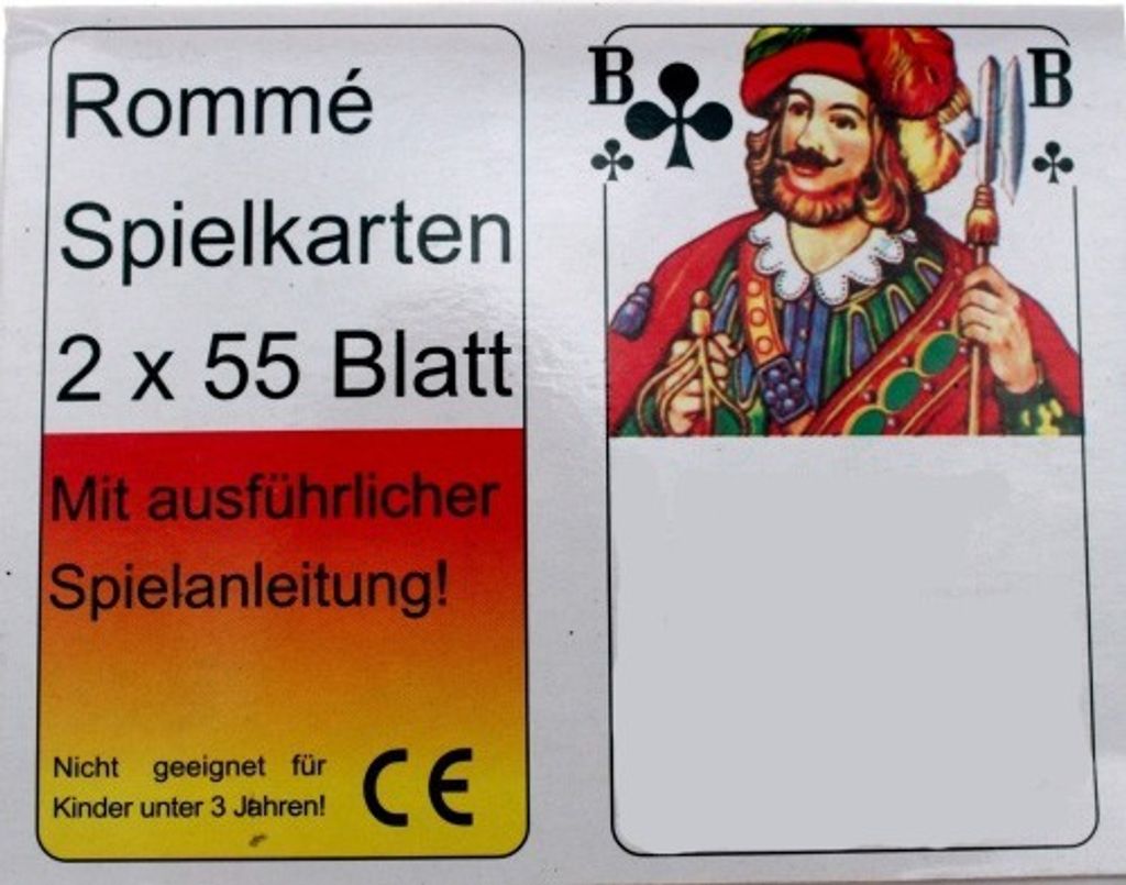 Romme Spielkarten Set 4 x 55 Blatt Karten Kartenspiel Französisches Blatt 4x55 