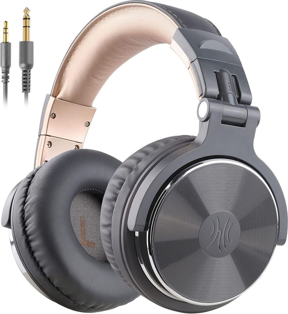 Over Ear Kopfhörer mit Kabel, 50mm Treiber, Bassklang, 6.35 & 3.5mm Klinke, Share-Port, Geschlossene DJ Headphones für Studio, Podcast, Monitor, ...