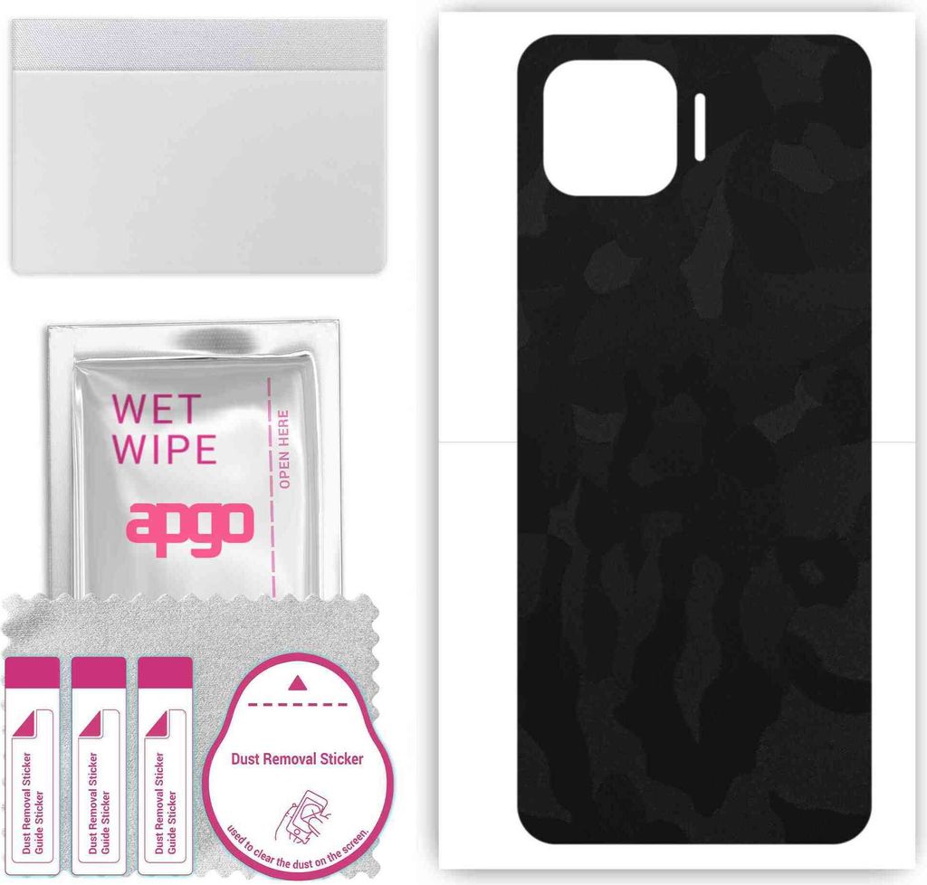 apgo Rückseite Schutzfolie, Skin, kompatibel mit Oppo Reno4 SE, Hinten Displayschutzfolie aus Vinylfolie, kratzfest, einfache Montage - Schwarzes ...
