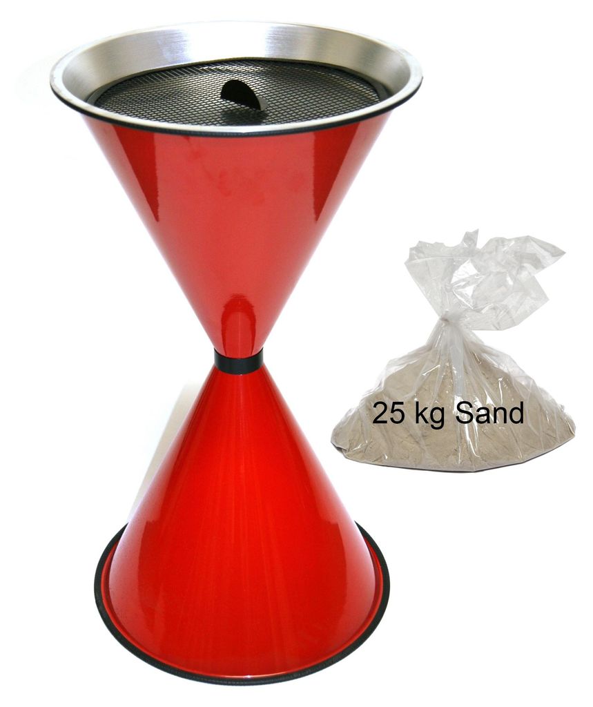 Stand Aschenbecher Diabolo 71x40cm rot inkl. 25 kg Quarzsand SZAGATO Aschenbecher groß Stand-Aschenbecher außen Aschenbecher stehend für draußen