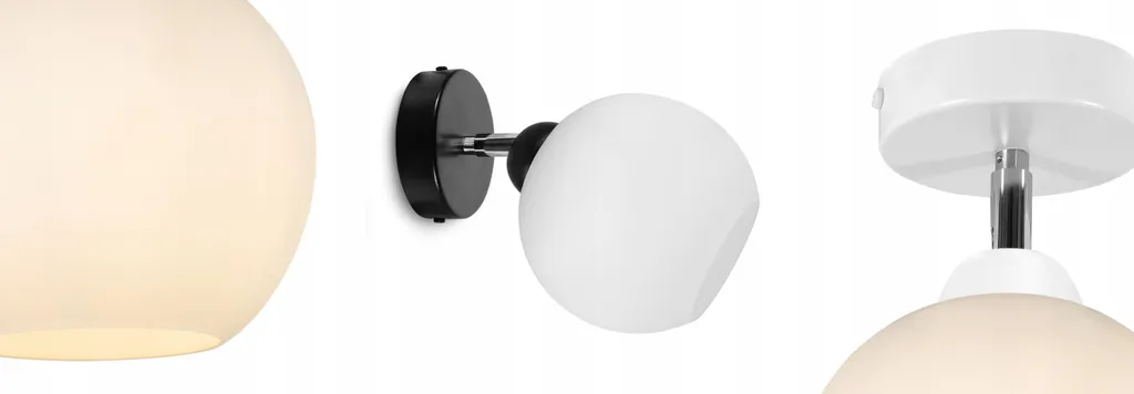 Plafonnier LED boule blanche en verre opale, éclairage classique chic - 11