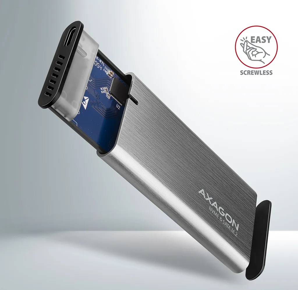 Boîtier Externe SSD M.2 AXAGON EEM2-SG2 Gris Anthracite USB-C 10Gbps - 3