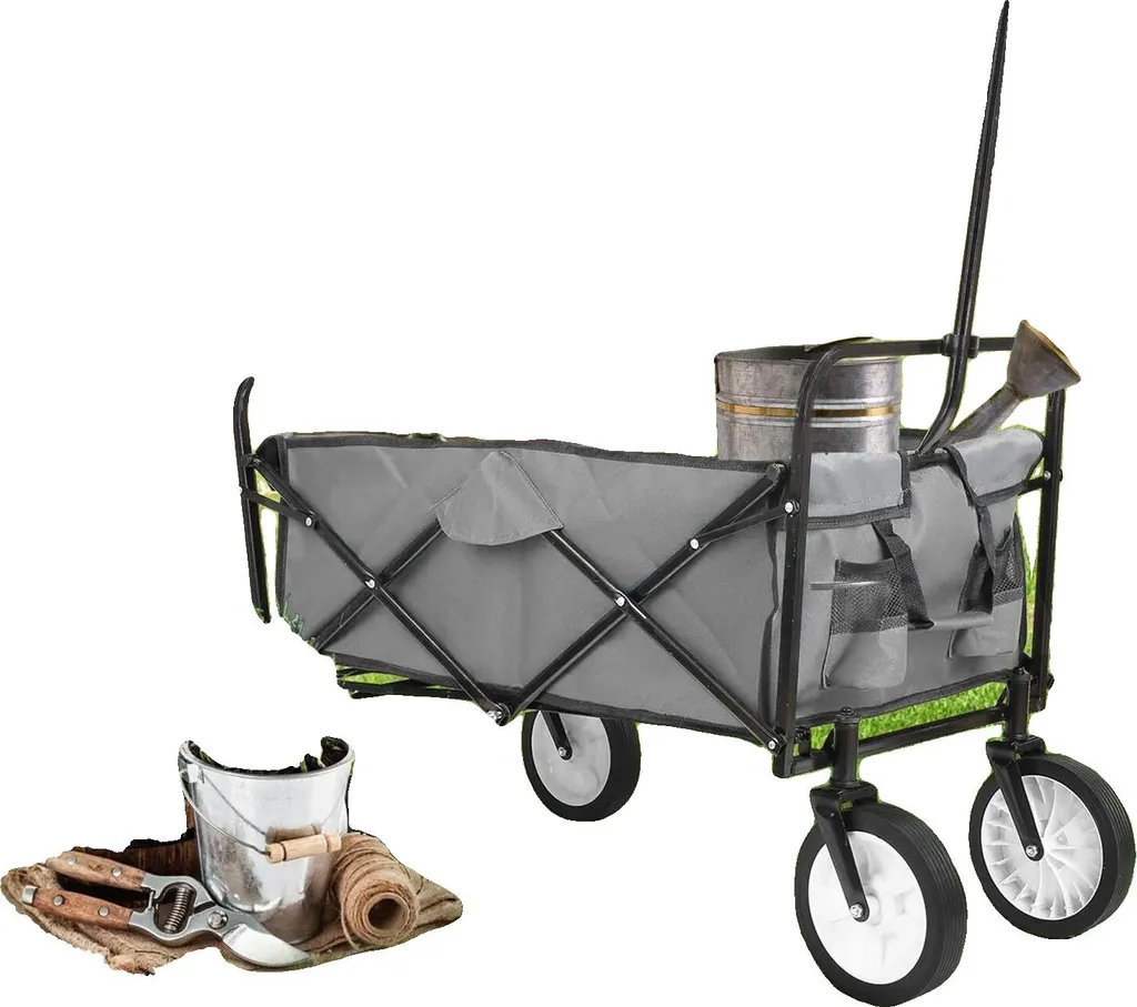 Chariot de jardin pliable 80kg - Dites adieu aux efforts inutiles 98L
