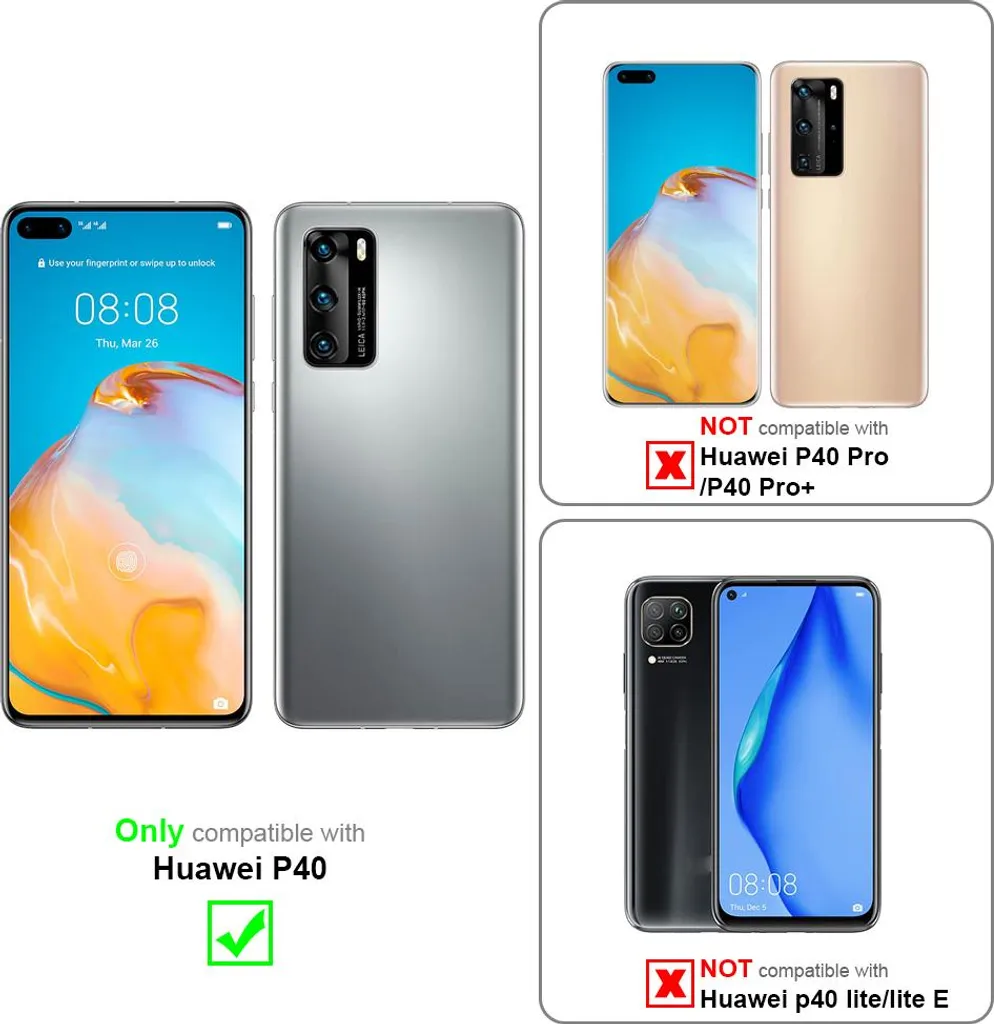 Cover Huawei P40 Rosso Cadorabo: Stile e Protezione in TPU