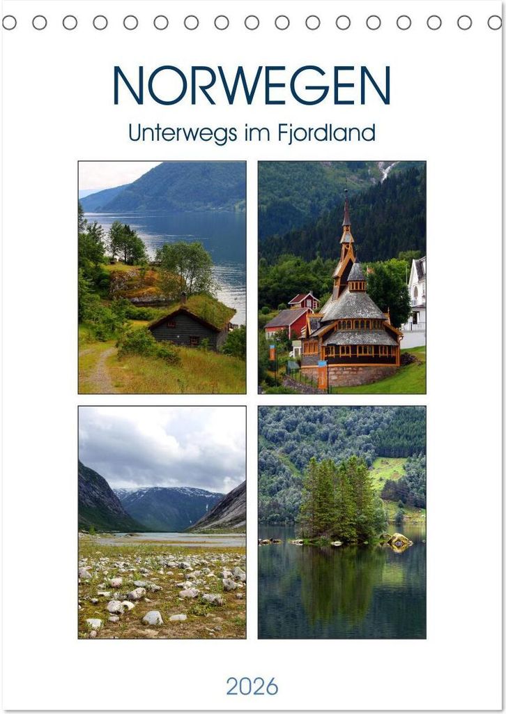Norwegen - Unterwegs im Fjordland (Tischkalender 2026 DIN A5 hoch), CALVENDO Monatskalender