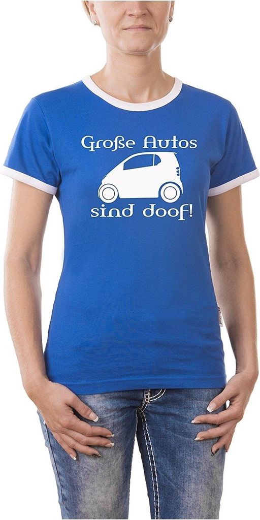 Touchlines Damen T-Shirt , Große Autos...Kontrast Blau, S Produktbild 