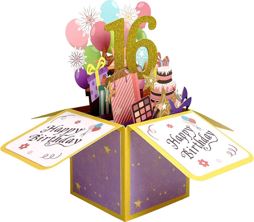 Grußkarte Wunderschönes auffälliges 3D-Design Hohlglitzer Geschenkpapier Dreidimensionale Box Geburtstagskarte Home Supply B