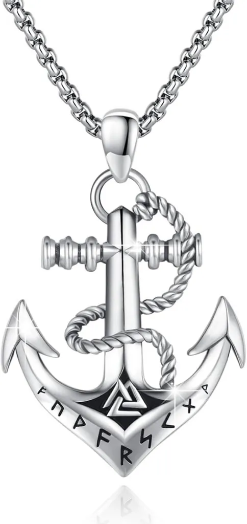 Collana Ancora Vichinga Argento 925 - Gioielli Nordici Valknut Uomo