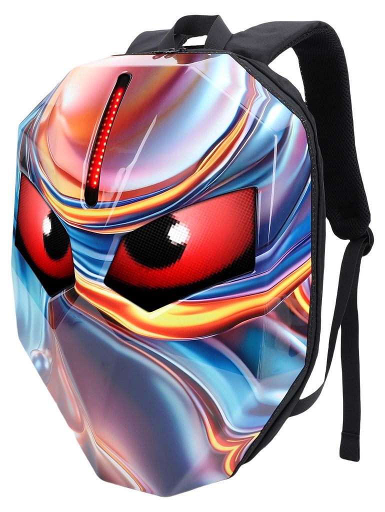 LED-Rucksack mit App-Steuerung, programmierbarem Display und wasserdichter Hartschalen-LED-Helmtasche für den Radsport