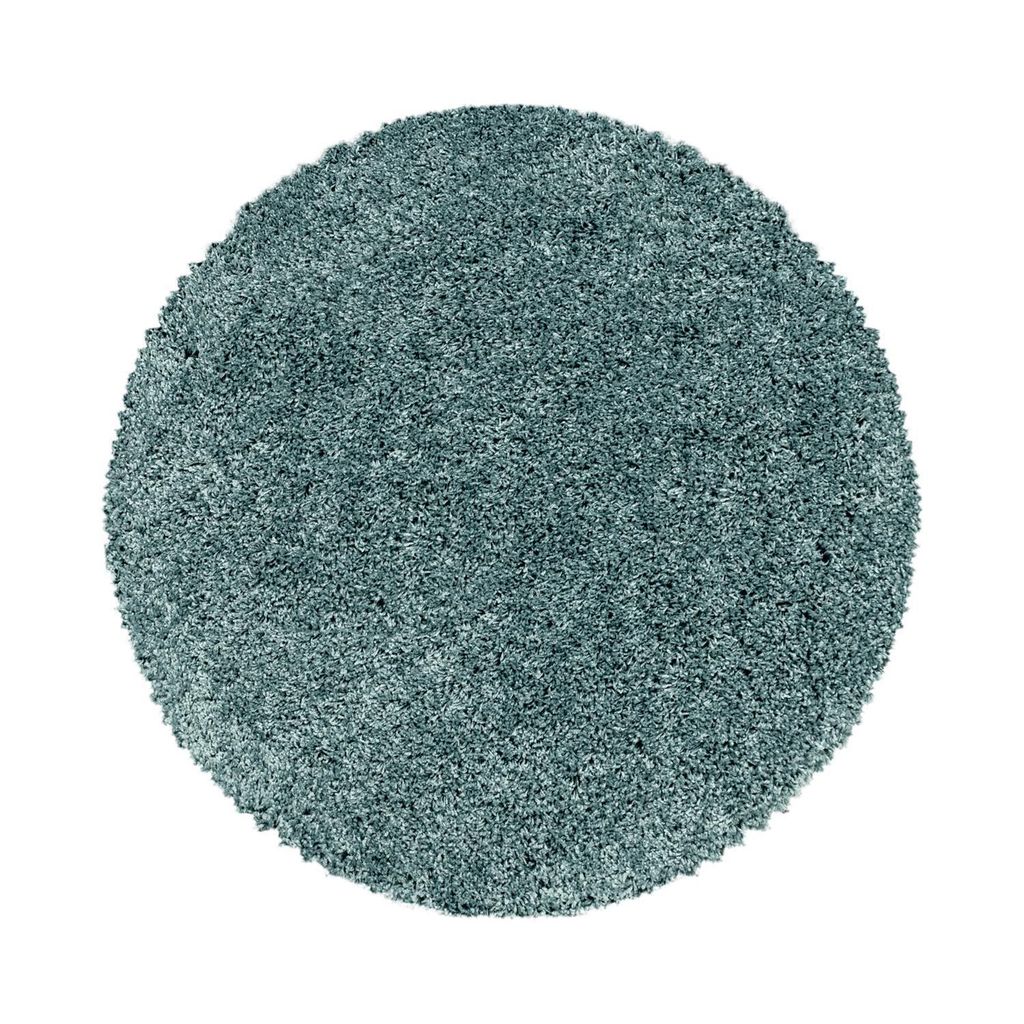 Hochflor Teppich SYDNEY Türkis 200 cm Rund