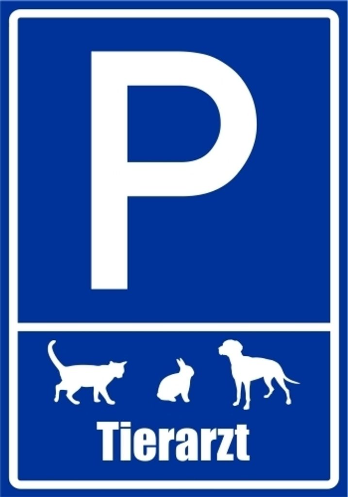Kiwistar - Parkplatzschild - PVC-Platte 3mm - Tierarzt - 30 x 21cm