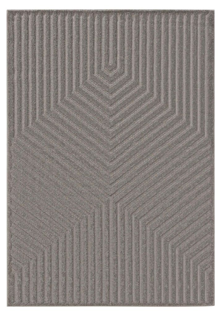 Teppich Leo Hellgrau 140x200 cm Wohnzimmer Rechteckig Muster Kurzflor benuta Flauschig Weich