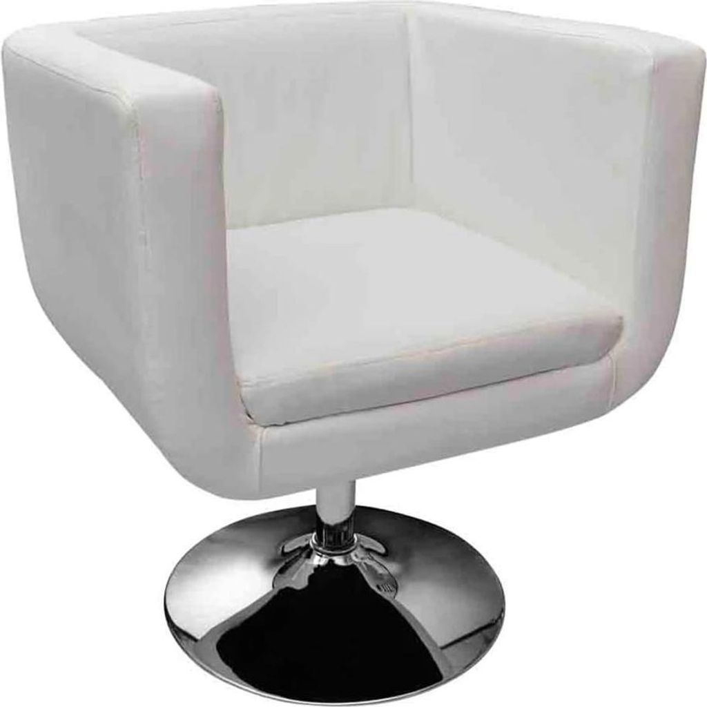 vidaXL Barsessel Weiß Kunstleder