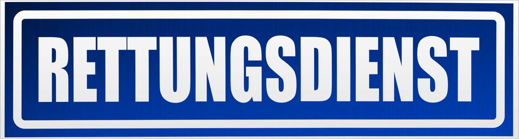 Kiwistar Rettungsdienst invertiert Magnetschild Schild magnetisch - 45cm Blau - reflektierend - Magnetfolie für Auto PKW Kfz