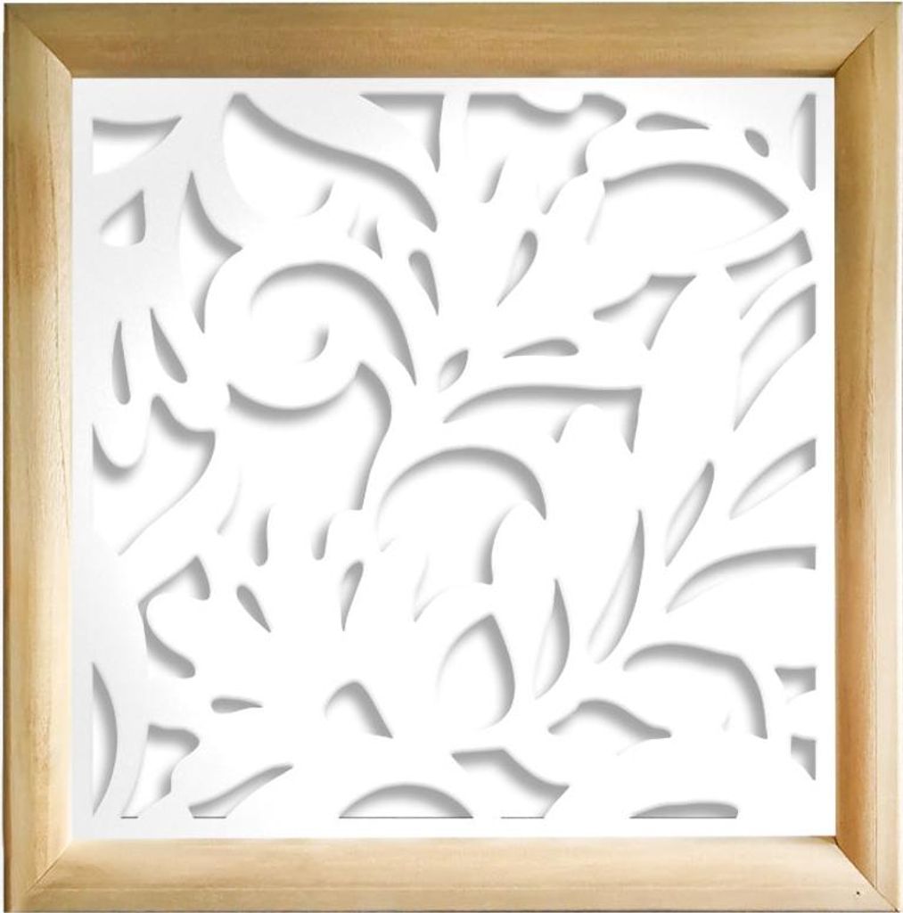 FIORI - Moduli Decorativi in holz e PVC 48x48 cm weiß