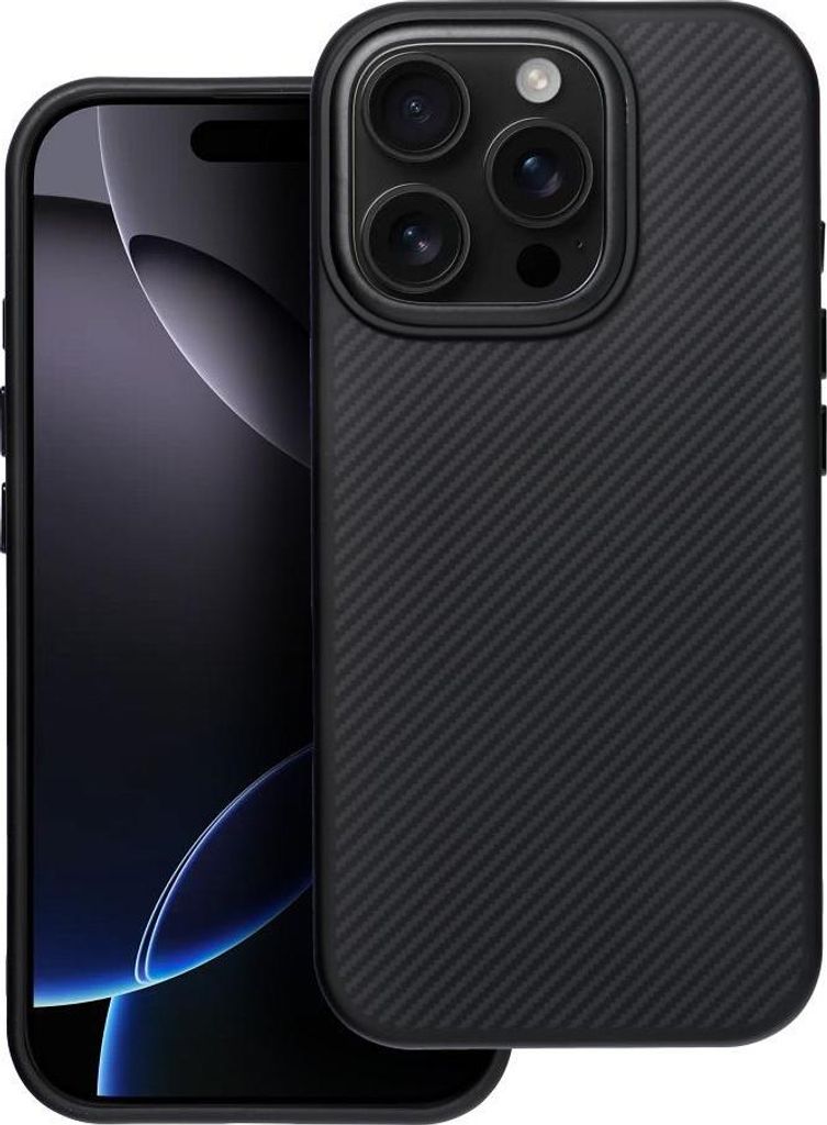 Case passend für iPhone 16 PRO Carbon Elite Mag Cover kompatibel mit MagSafe black