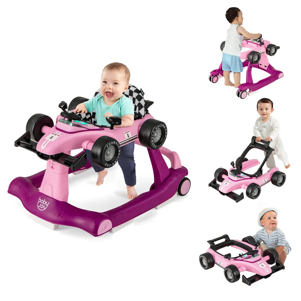 Trotteur anti-basculement à vitesse contrôlée pour premiers pas bébé