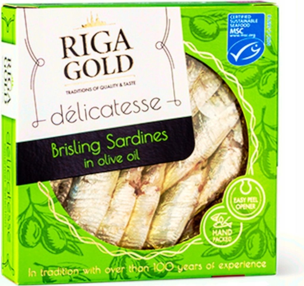 Sardine in Brislington-Olivenöl Brisling Riga Gold 120g Produktbild 