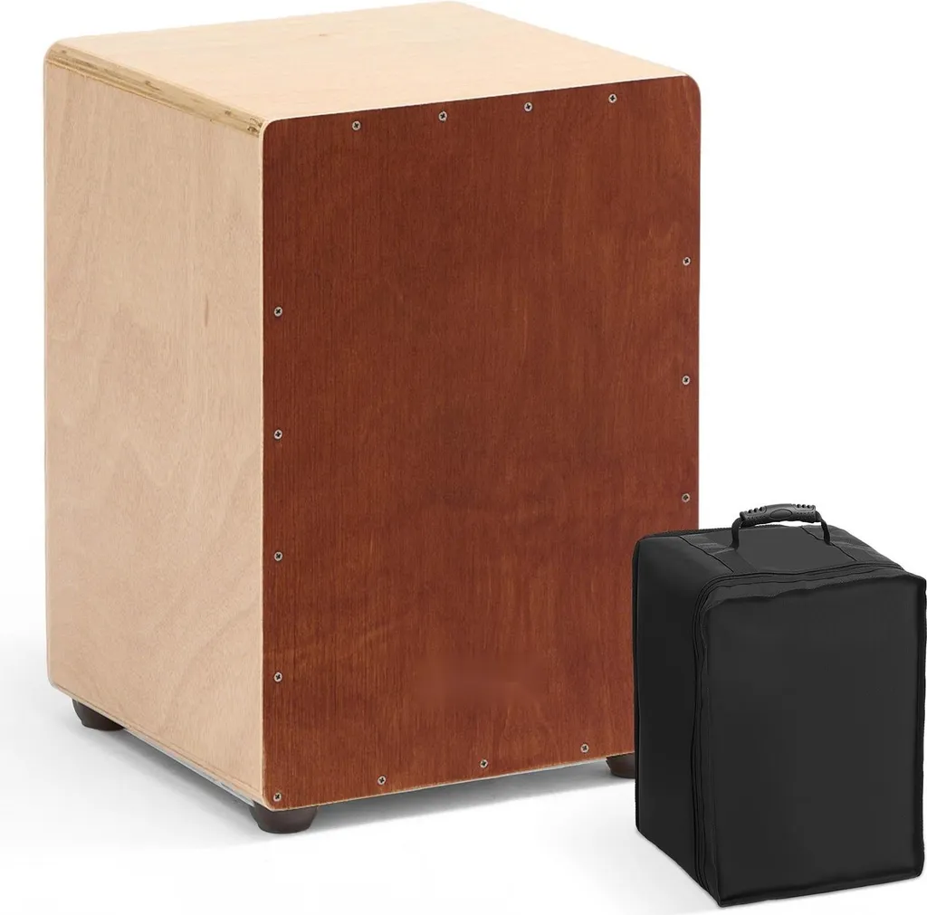 Cajon avec timbre de caisse claire interne et sac de transport 30x30x43cm