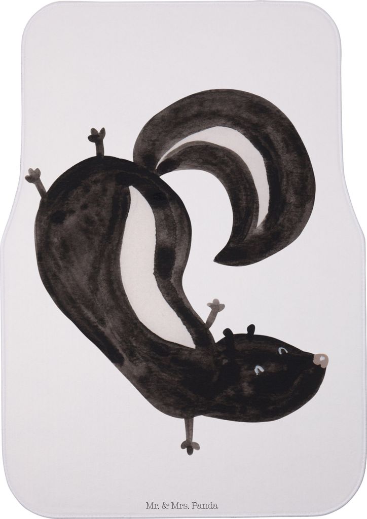 Mr. & Mrs. Panda Fußmatte Fürs Auto Stinktier Handstand - Weiß - Geschenk, Automatte, Raubtier, Spielplatz, Autoteppich, Autofußmatte, Wildtier...