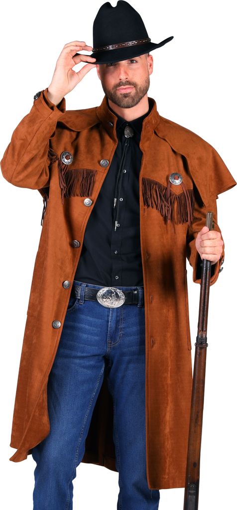 T3622-1300-M braun Herren Cowboy Mantel Trapper Jacke Gr.M=50
