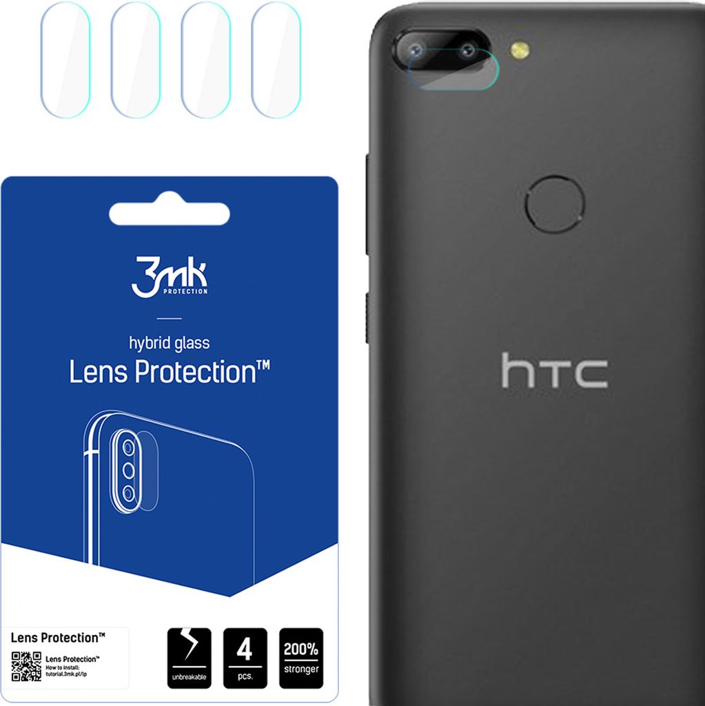 3mk Hybridglas Lens Protection für HTC Wildfire E Lite Kamera Objektiv Kameralinse 0,16mm 6H (4 Stück)
