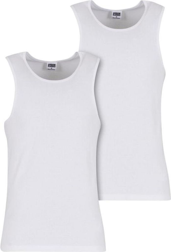 Urban Classics Tank-Top Herren Ribbed Undershirt 2-Pack weiß L