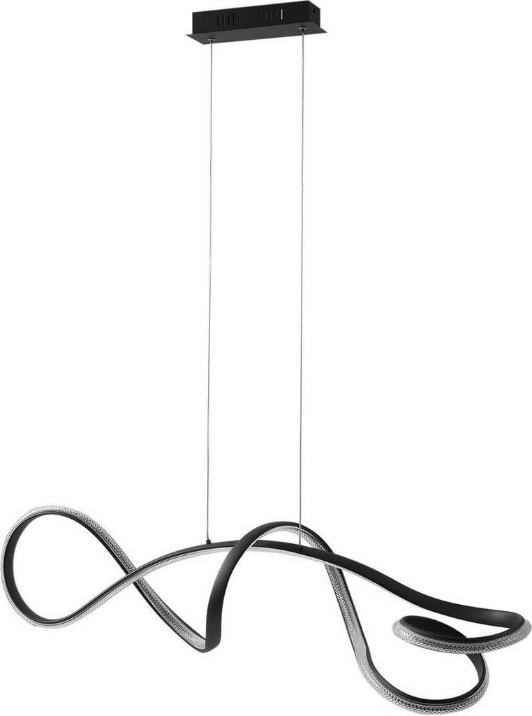 Lucande LED-Hängeleuchte Rodado, schwarz, 110 cm, Aluminium
