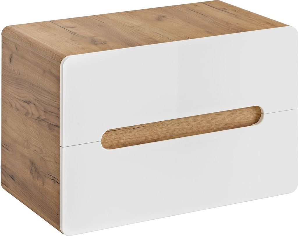 Waschbeckenunterschrank FERMO Weiss Hochglanz 80cm