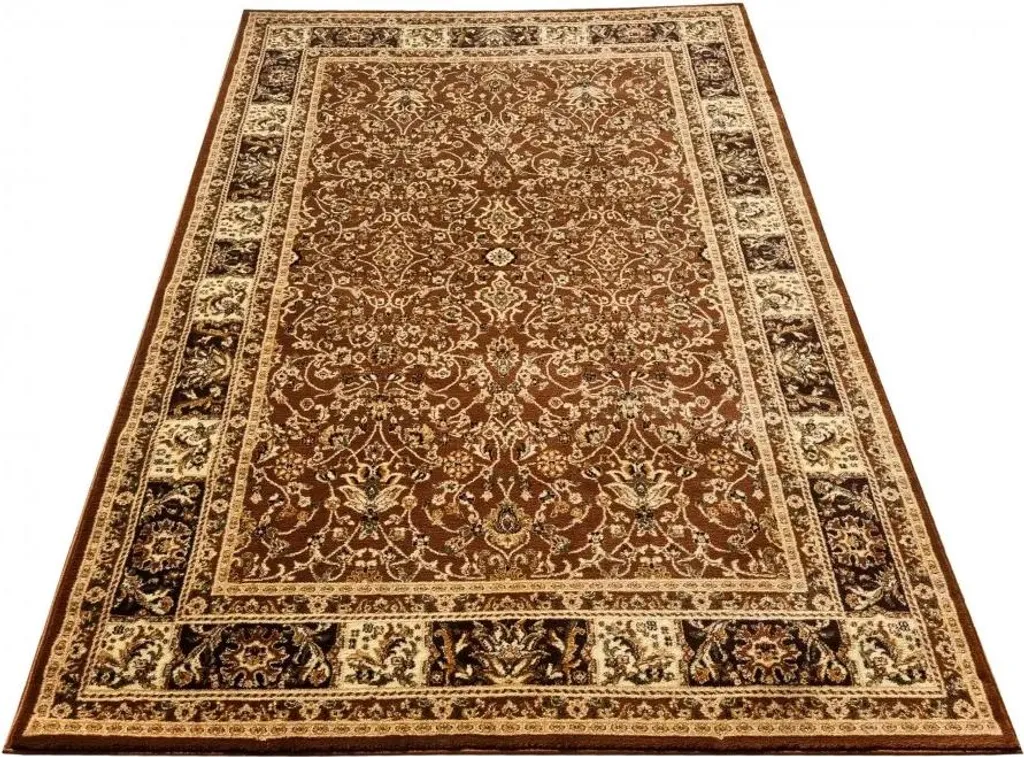 Tapis oriental LUCHO 140x190 marron : déco élégante et facile à nettoyer