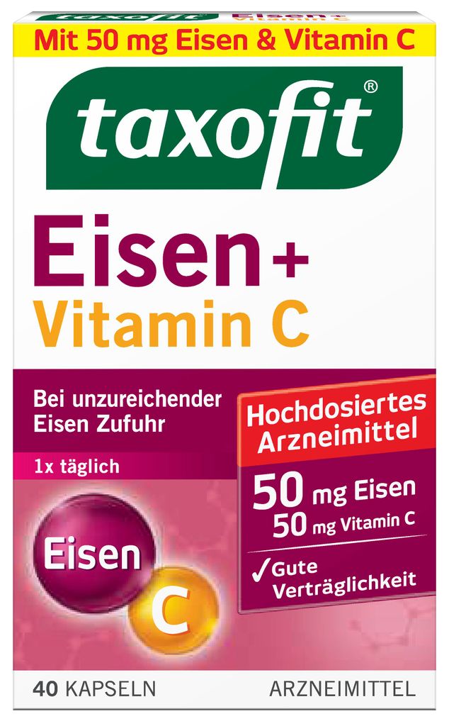 Taxofit Eisen+Vit.c Kaps.40Er Produktbild 
